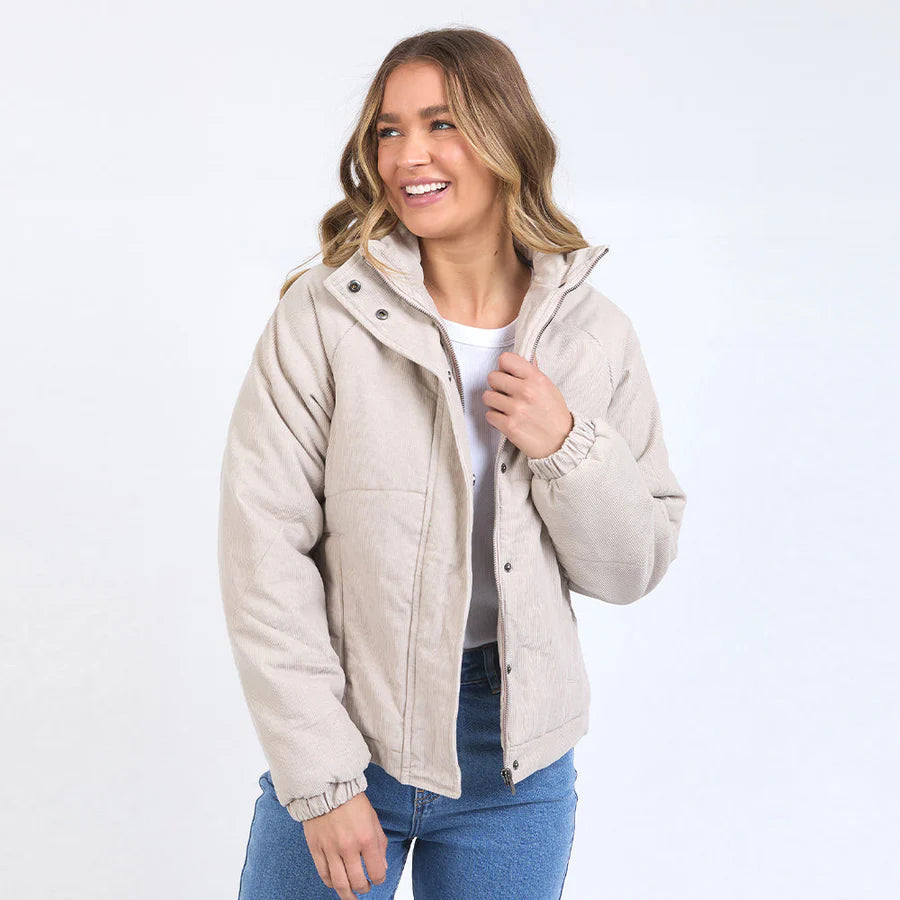 ROSALEE CORD JACKET - MUSHROOM