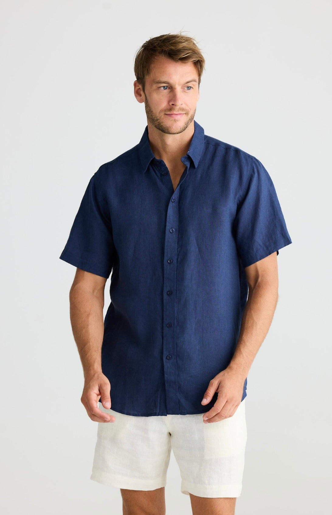 Harvard Shirt - Navy Linen