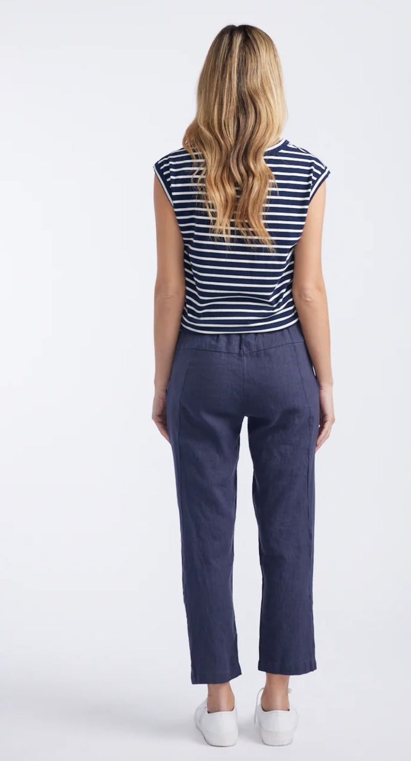 Luxe Linen Pant - Navy