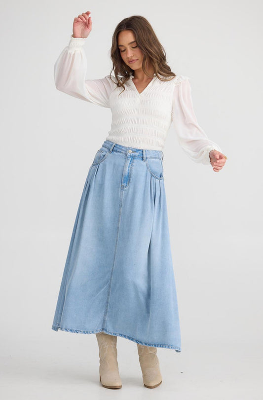 Austin Skirt - Light Blue Wash