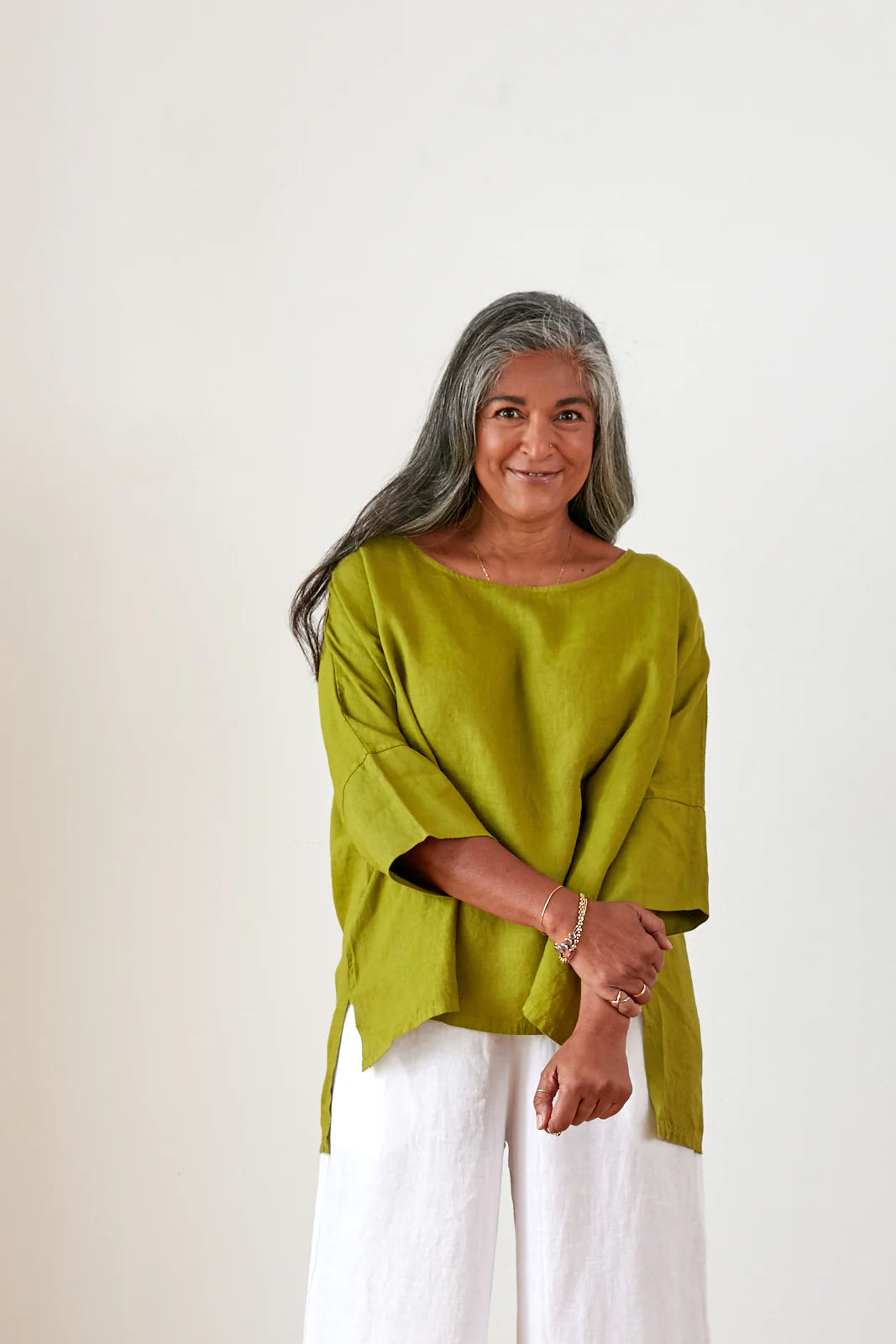 Artiste Linen Hi Lo Top - Tobacco