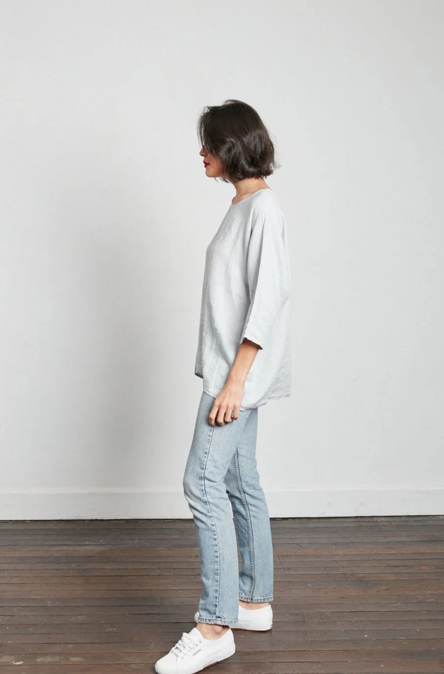 Loose Linen 3/4 Sleeve Top - Tobacco