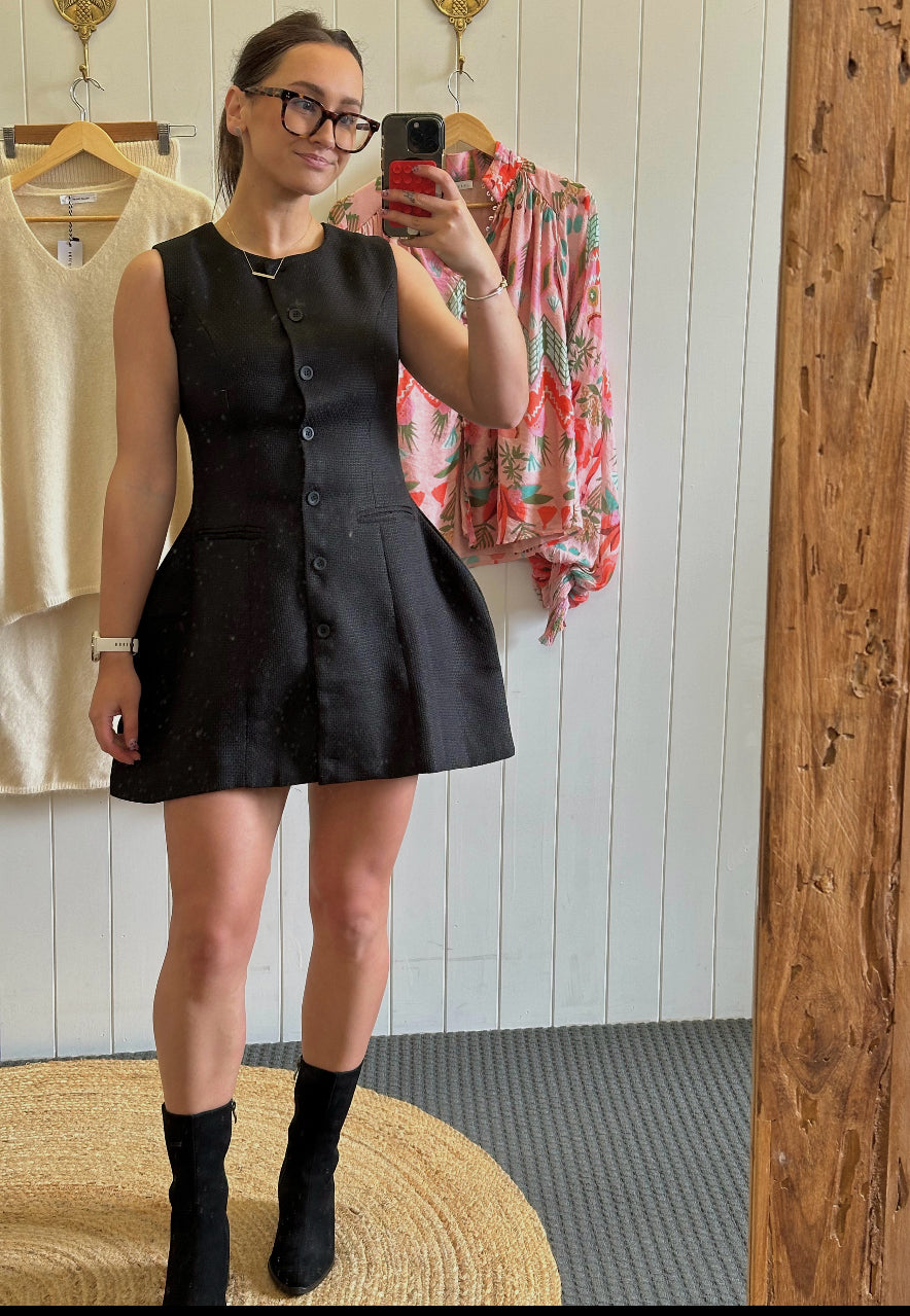 Lux Mini Button Down Dress