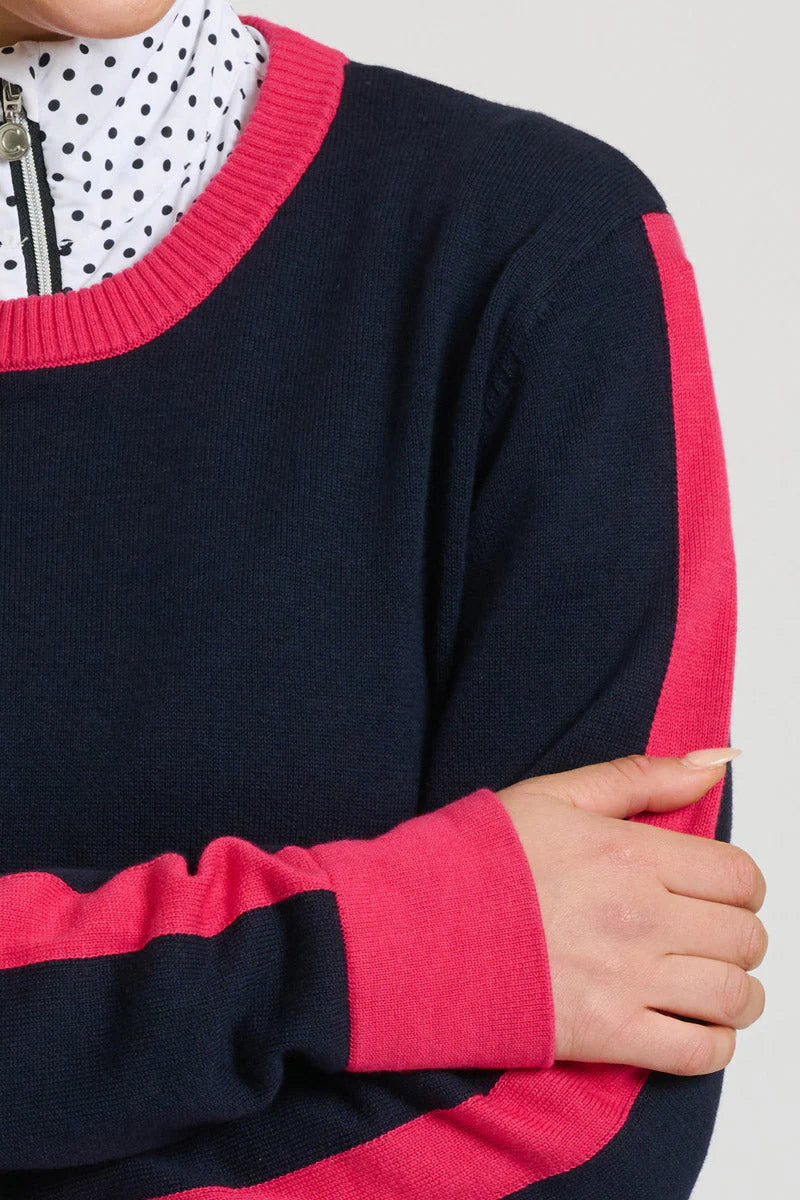 Club Highlands Sweater - French Navy Raspberry