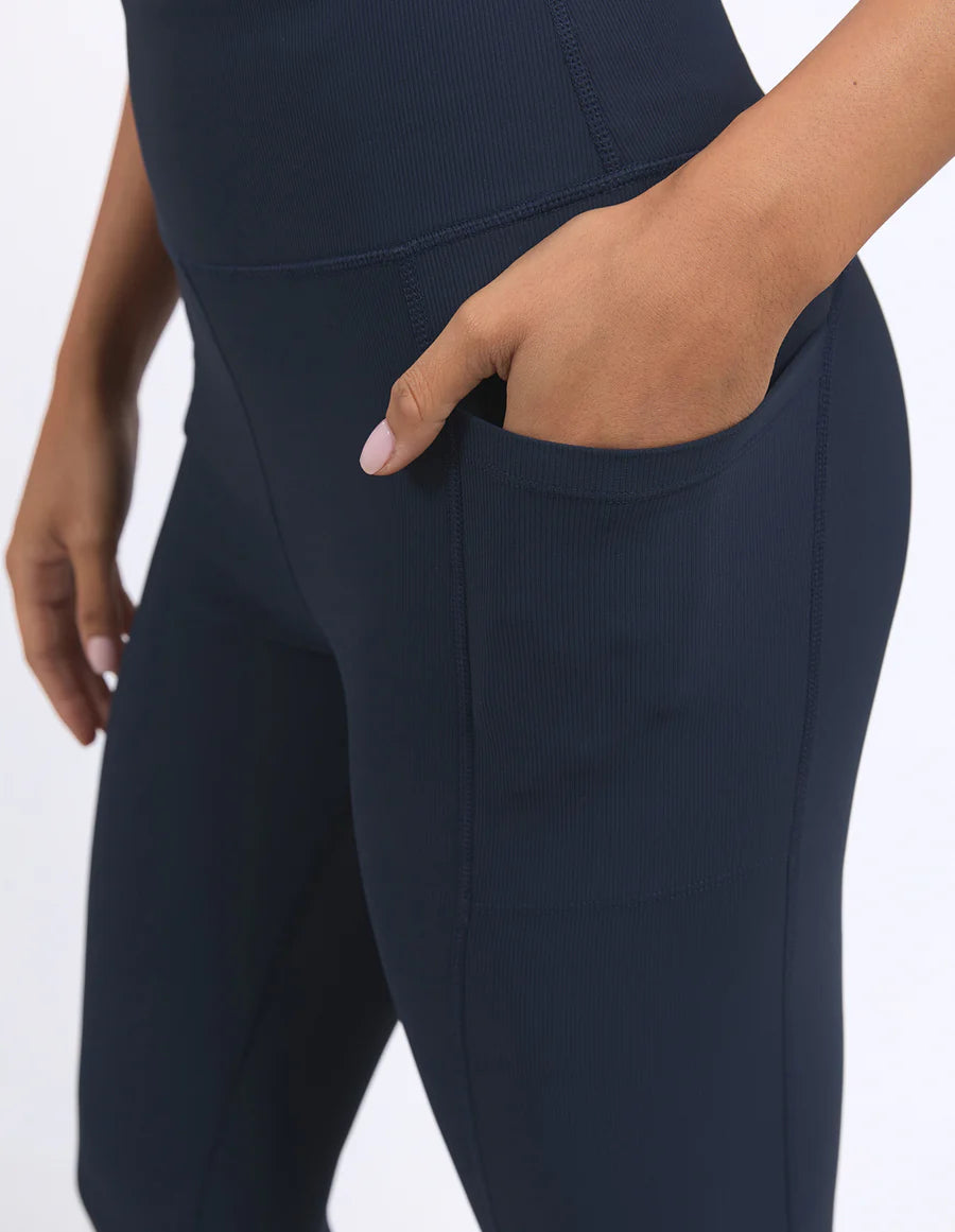 Luxe Rib Leggings - Navy