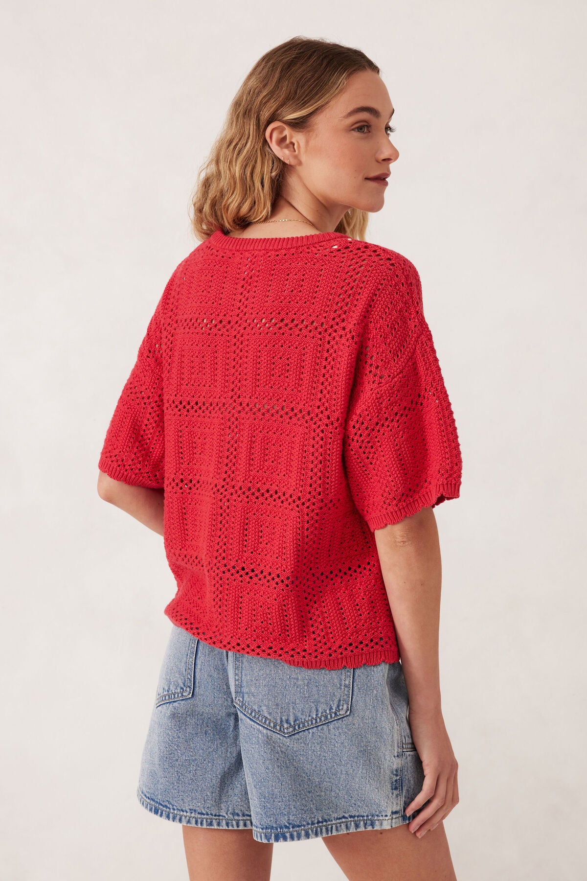 Square Knit Boxy Tee