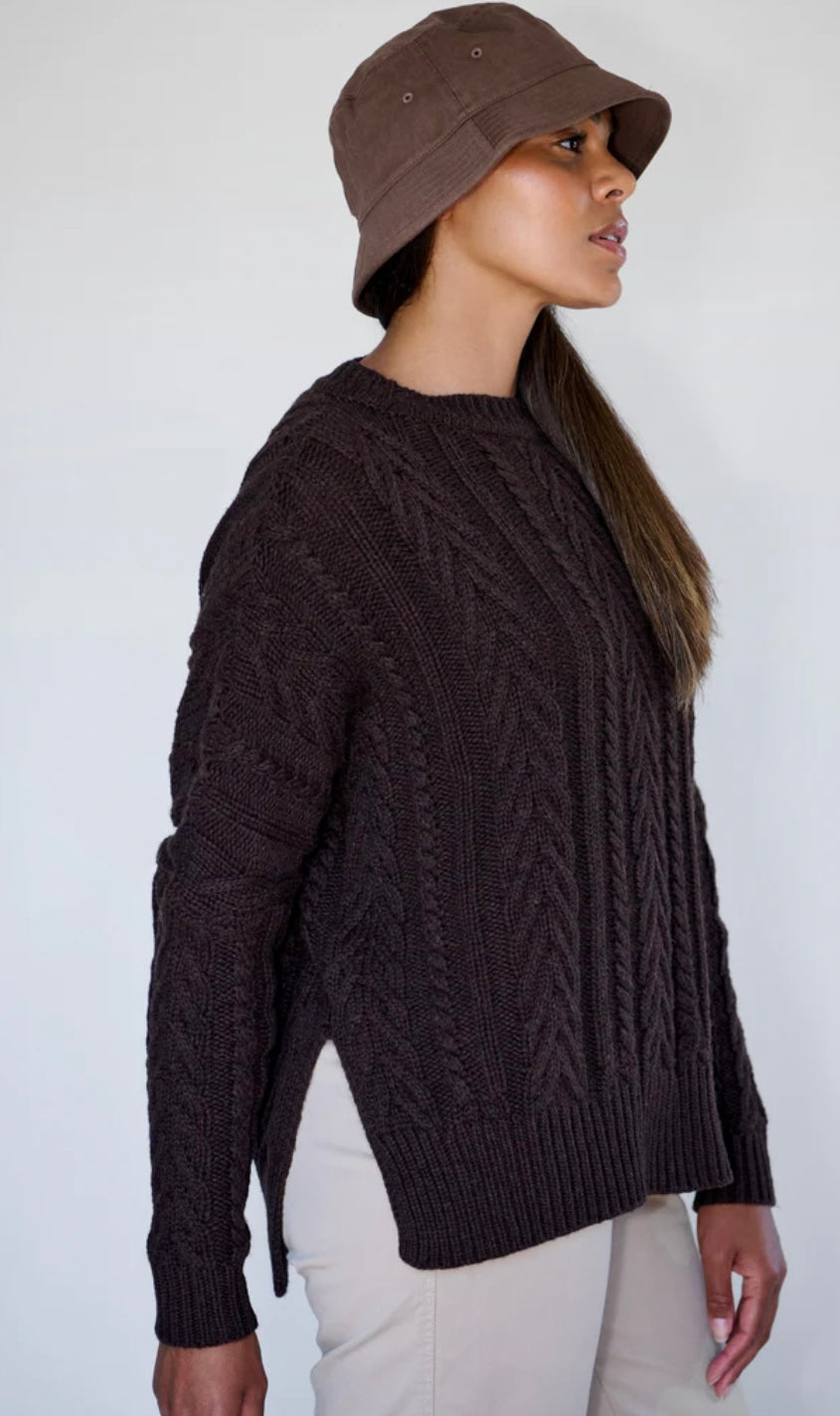 Chocolate Soft Touch Cable Pullover