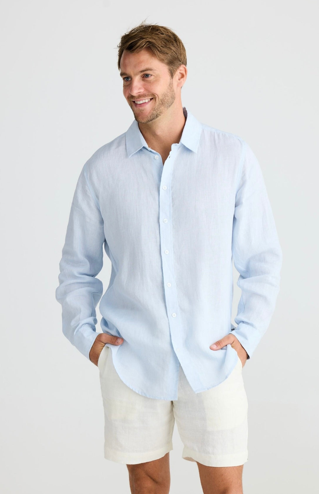 Oxford Shirt - Pale Blue Linen