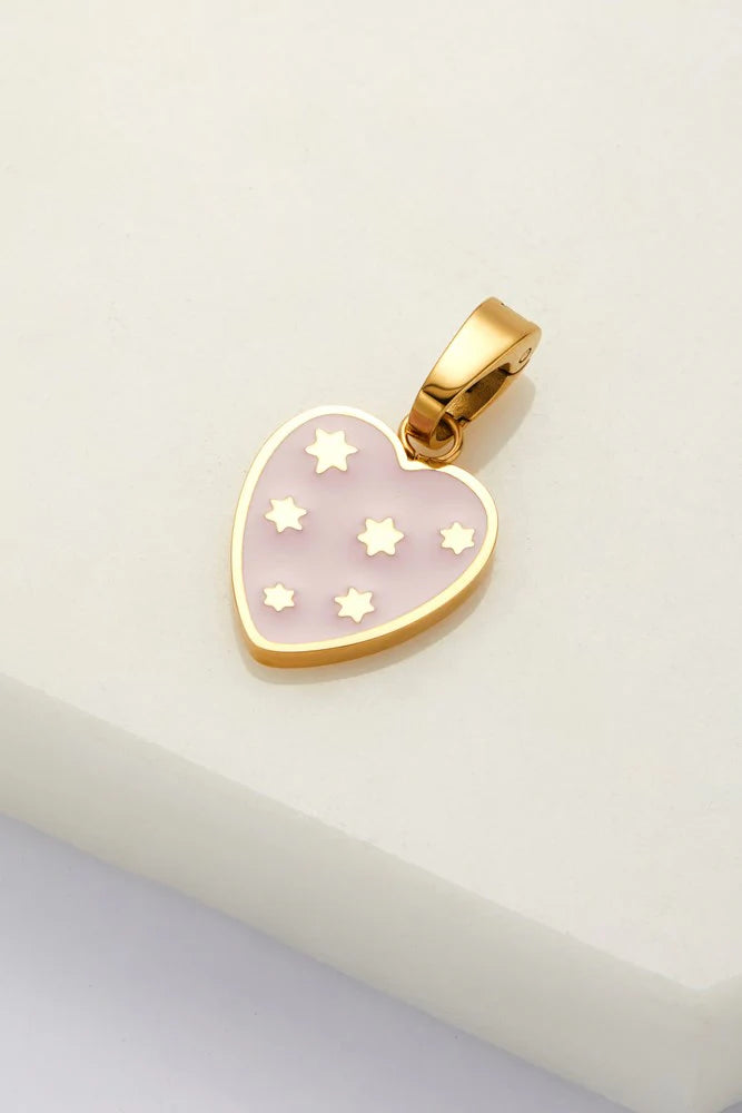 Heart + Star Charm - Pink