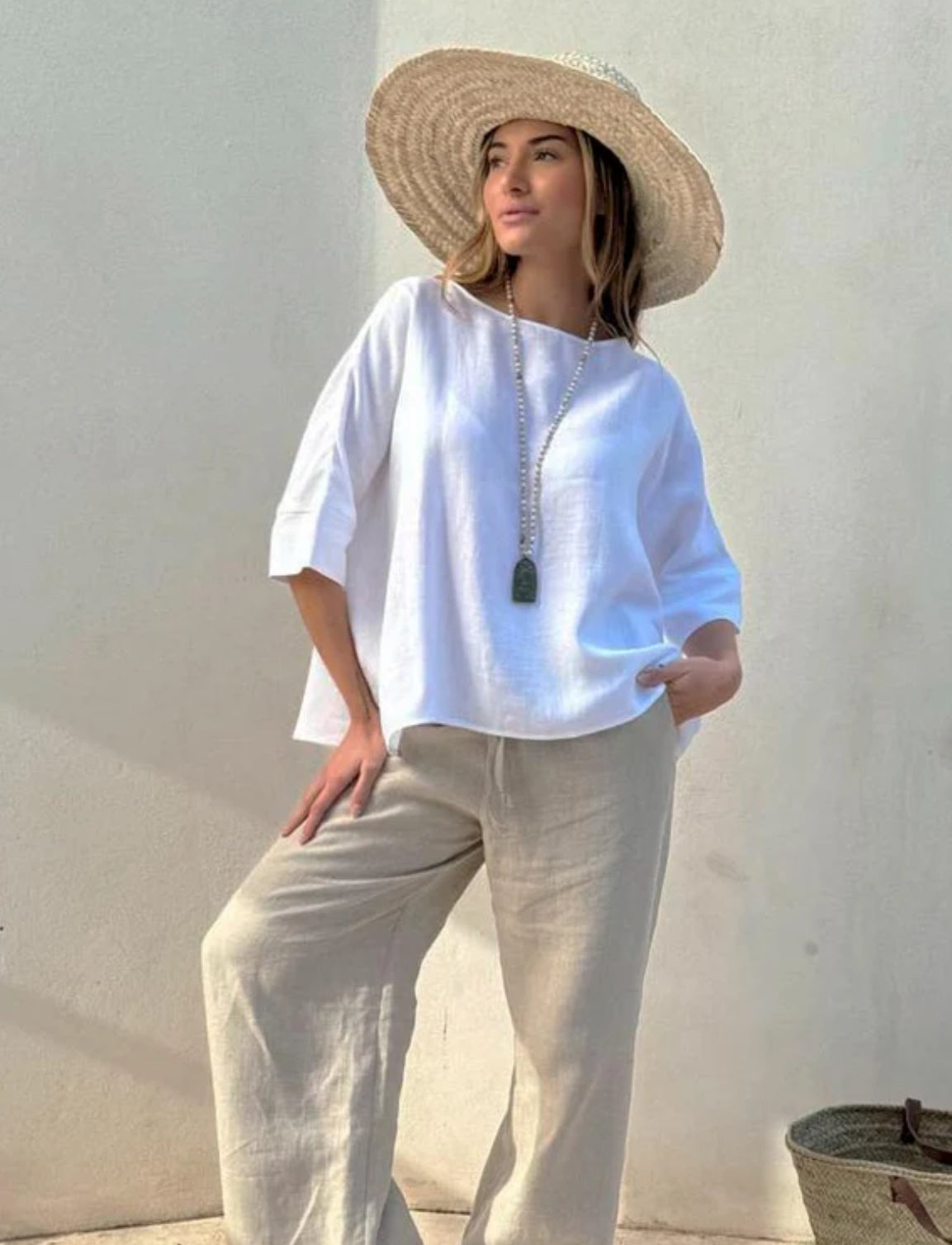 Oversized Linen T Shirt