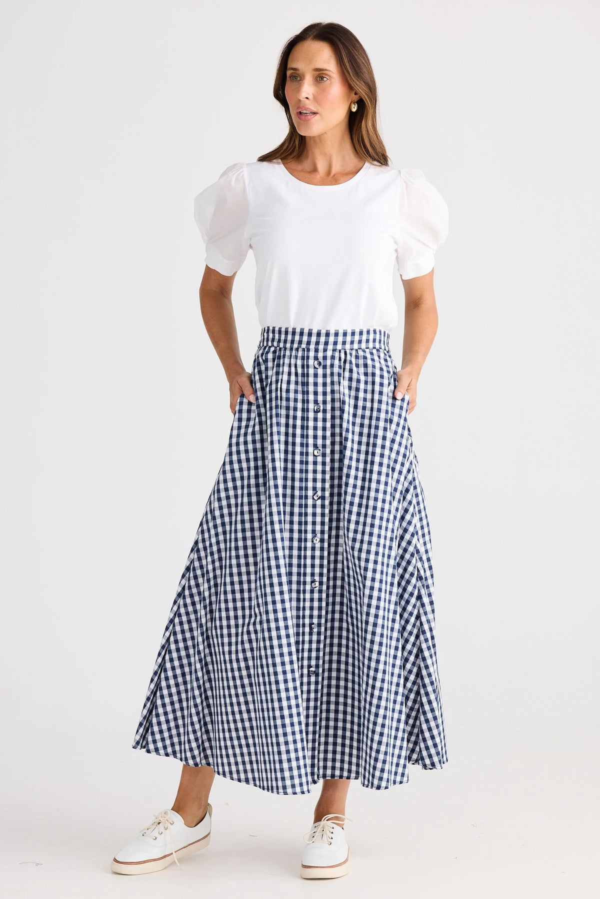 Lucy Skirt - Navy Gingham