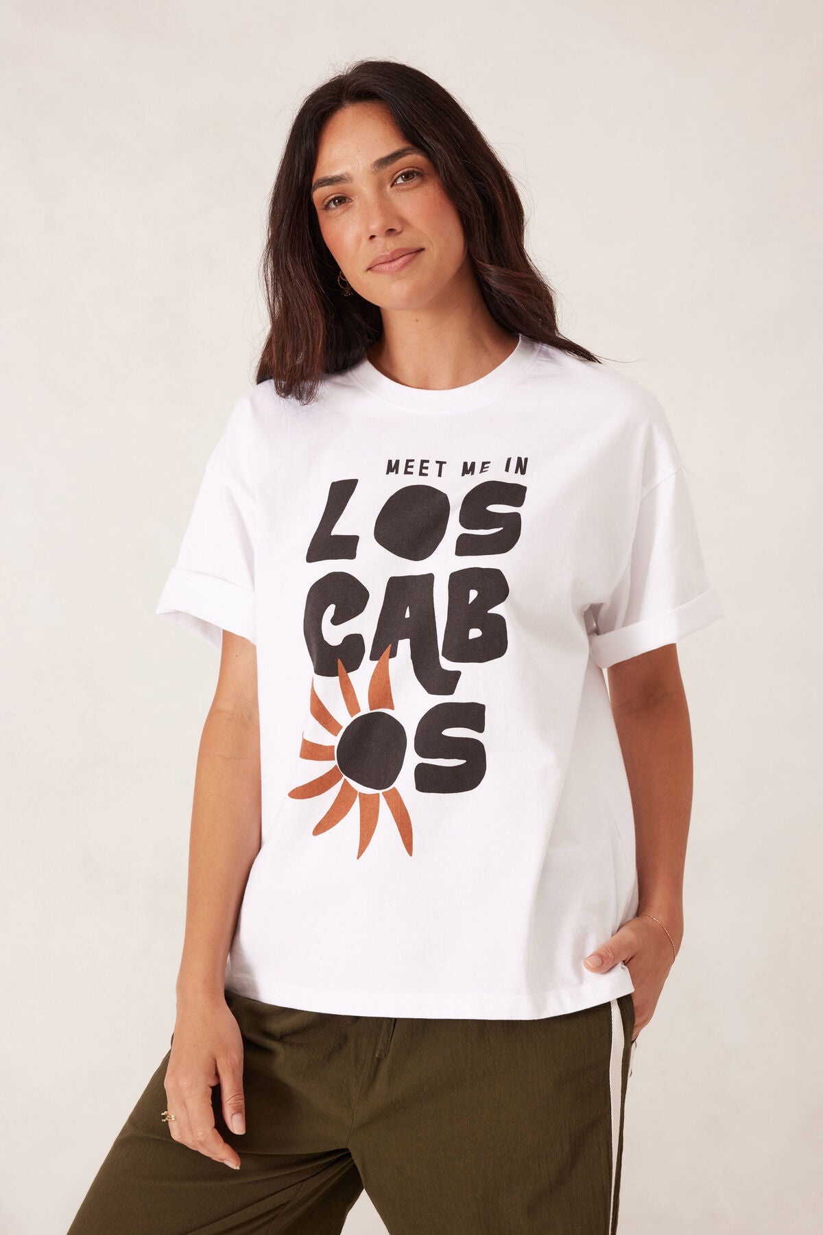 Boyfriend Tee - White Los Cabos