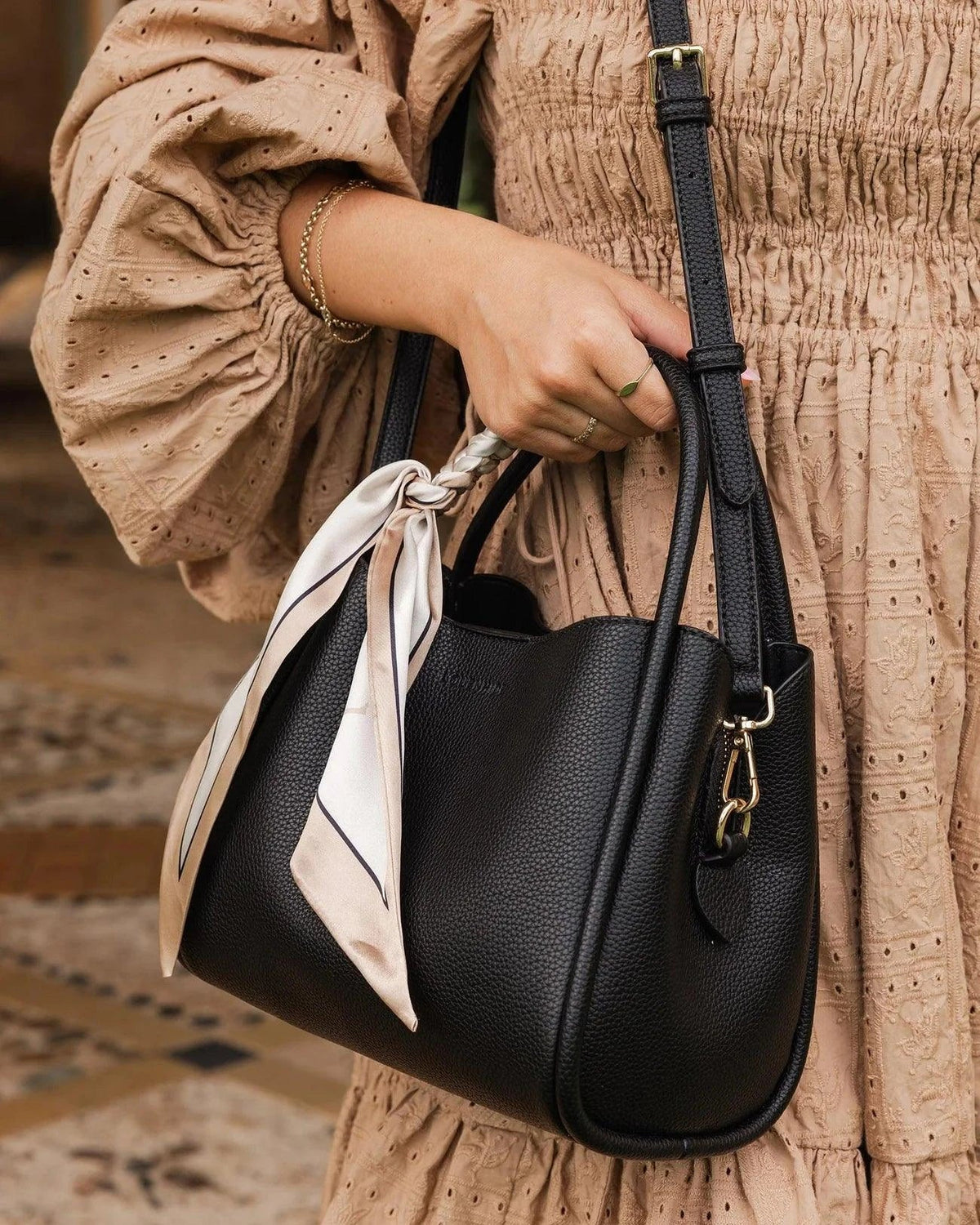 Steffie Mini Tote Bag - Black